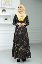 Marble Basic Dress (Black/Gold)