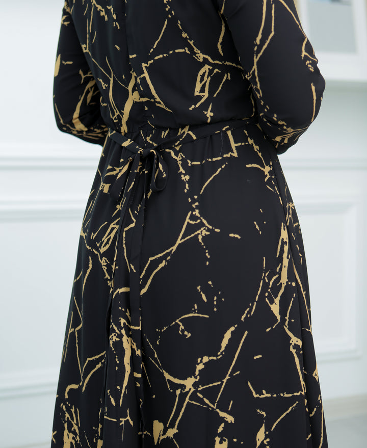 Marble Basic Dress (Black/Gold)