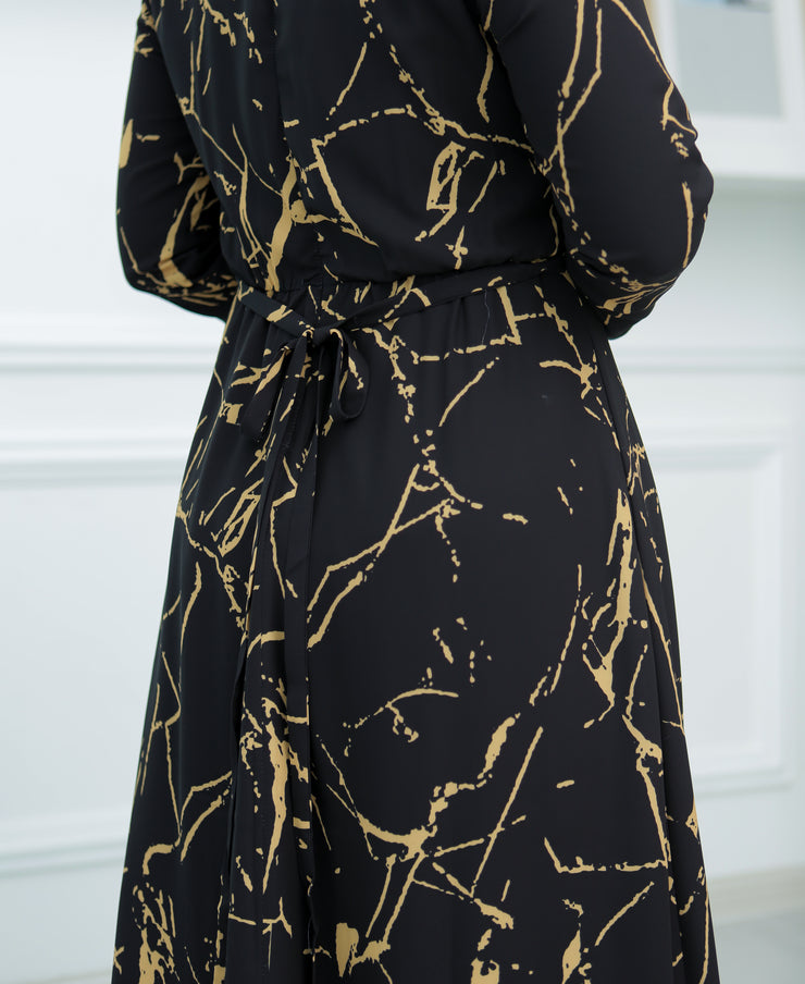 Marble Basic Dress (Black/Gold)