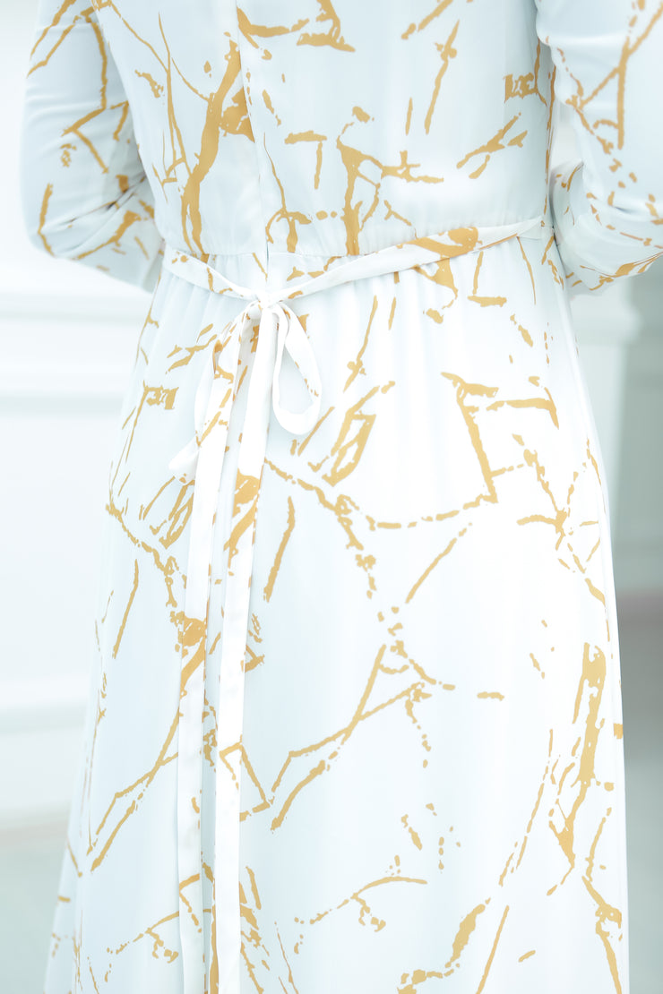 Marble Basic Dress (White/Gold)