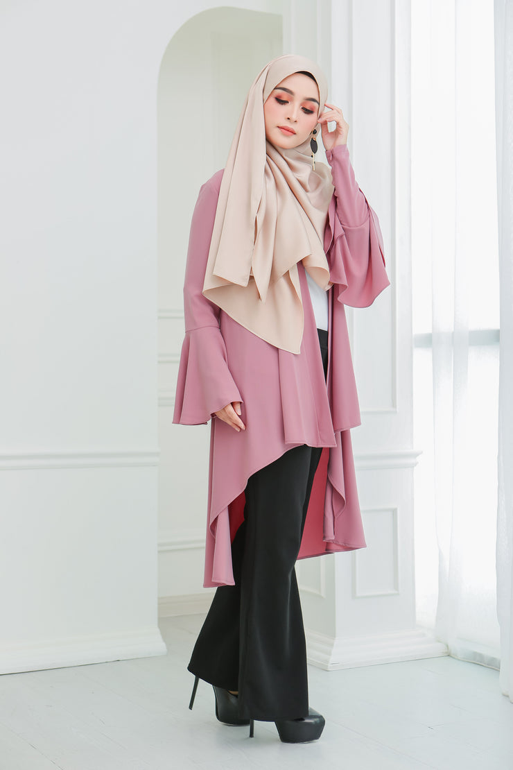 Short Flare Sleeve Cardi (Rosy Pink)