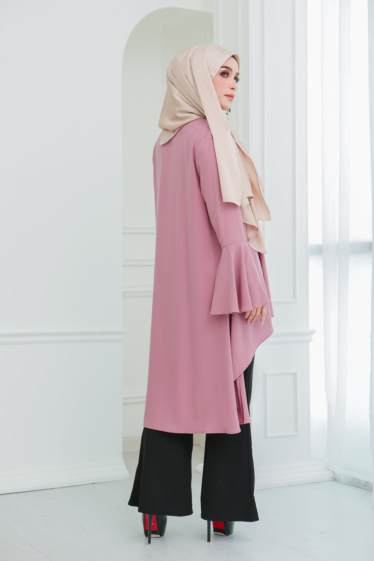 Short Flare Sleeve Cardi (Rosy Pink)