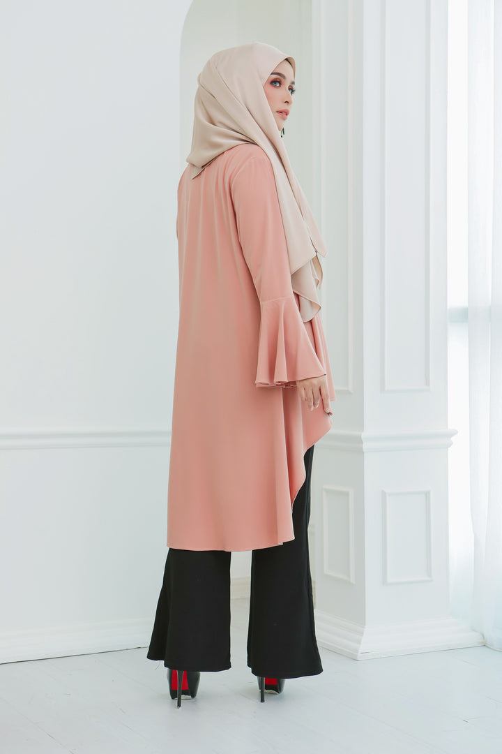 Short Flare Sleeve Cardi (Peach)