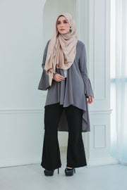 Short Flare Sleeve Cardi (Grey)
