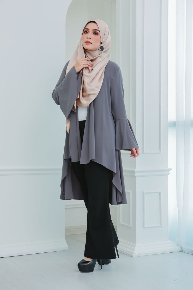 Short Flare Sleeve Cardi (Grey)