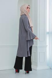 Short Flare Sleeve Cardi (Grey)