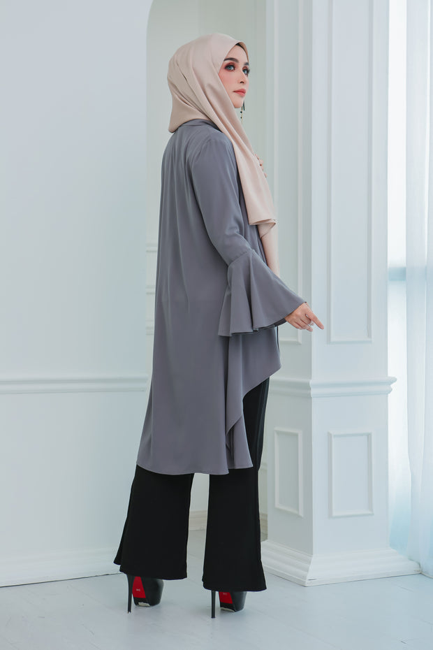 Short Flare Sleeve Cardi (Grey)