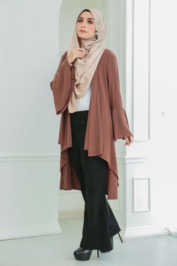 Short Flare Sleeve Cardi (Mocha)