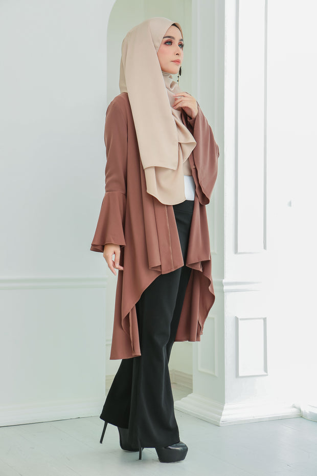 Short Flare Sleeve Cardi (Mocha)