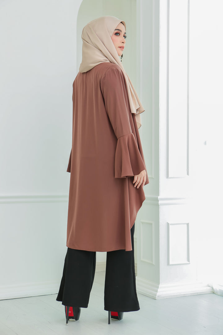 Short Flare Sleeve Cardi (Mocha)