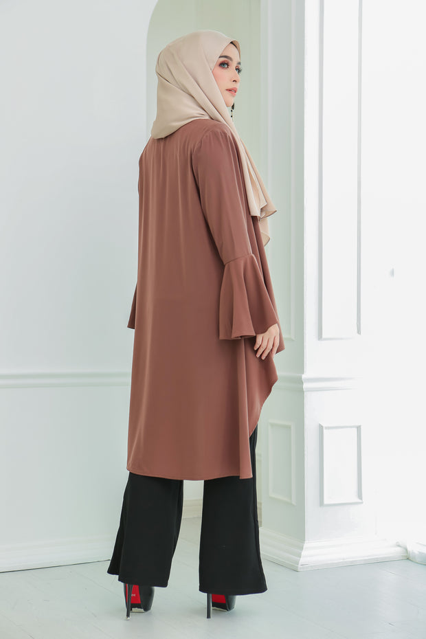 Short Flare Sleeve Cardi (Mocha)
