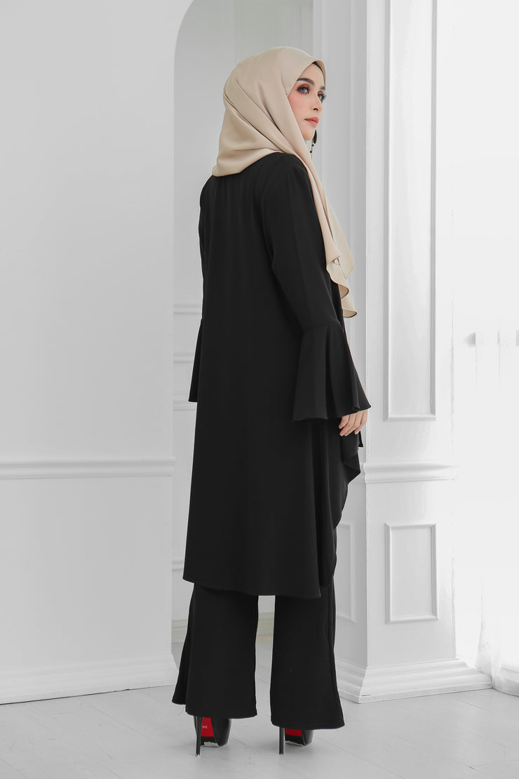 Short Flare Sleeve Cardi (Black)