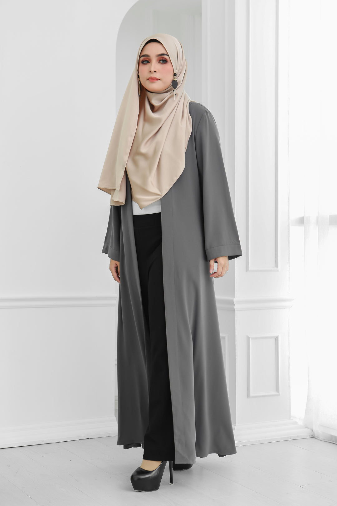 Long Wide Sleeves Cardi (Grey)