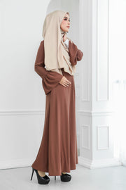 Basic Ruffle Sleeve Dress (Brown Sugar)