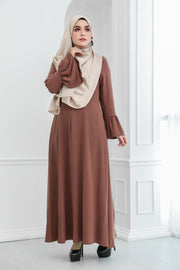 Basic Ruffle Sleeve Dress (Brown Sugar)