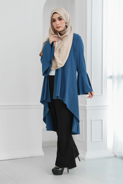 Short Flare Sleeve Cardi (Blue)