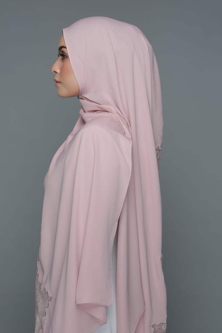 Powdered Chiffon Lace Blush (Length)