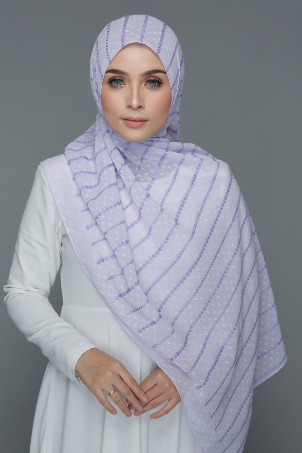 Textured Embroidery Shawl (Lavender)