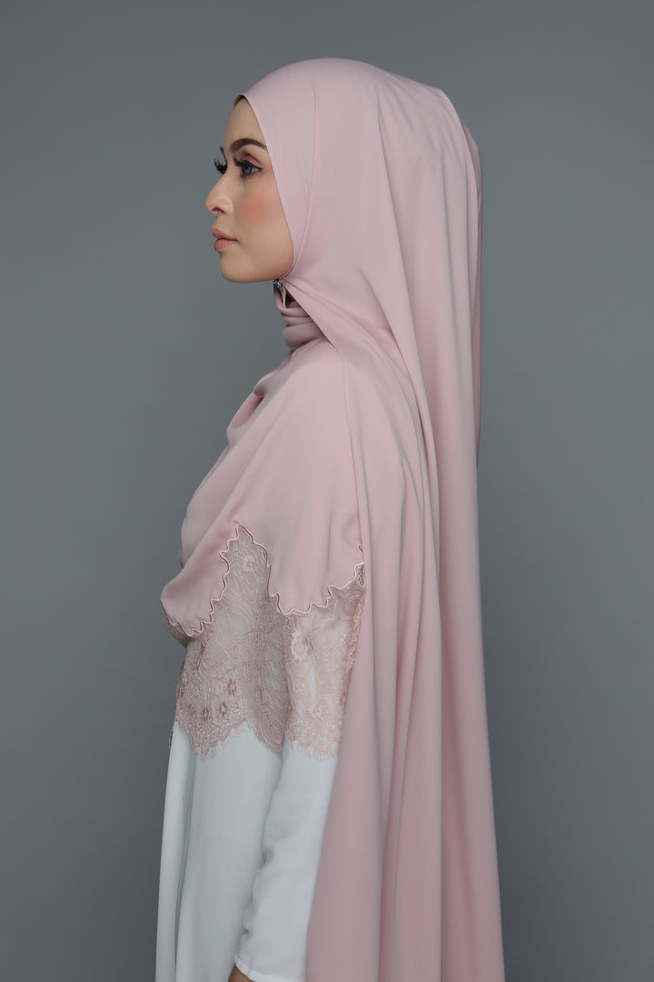 Powdered Chiffon Lace Blush (Width)