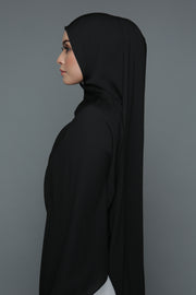 NN Powdered Chiffon Long Shawl (Caviar Black) | Nushee Nurra