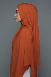 NN Powdered Chiffon Long Shawl (Pumpkin Orange) | Nushee Nurra