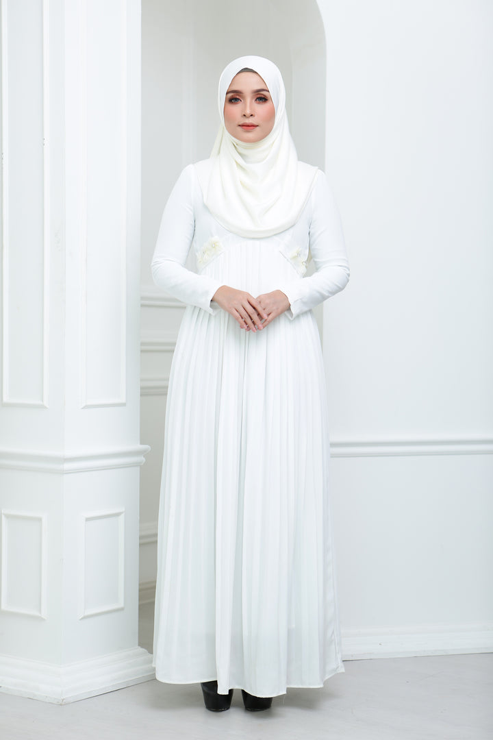 Floral Pleated Dress (Ice Queen)
