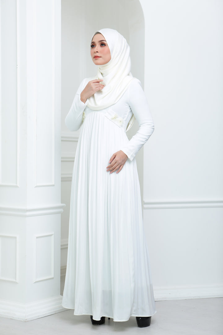 Floral Pleated Dress (Ice Queen)