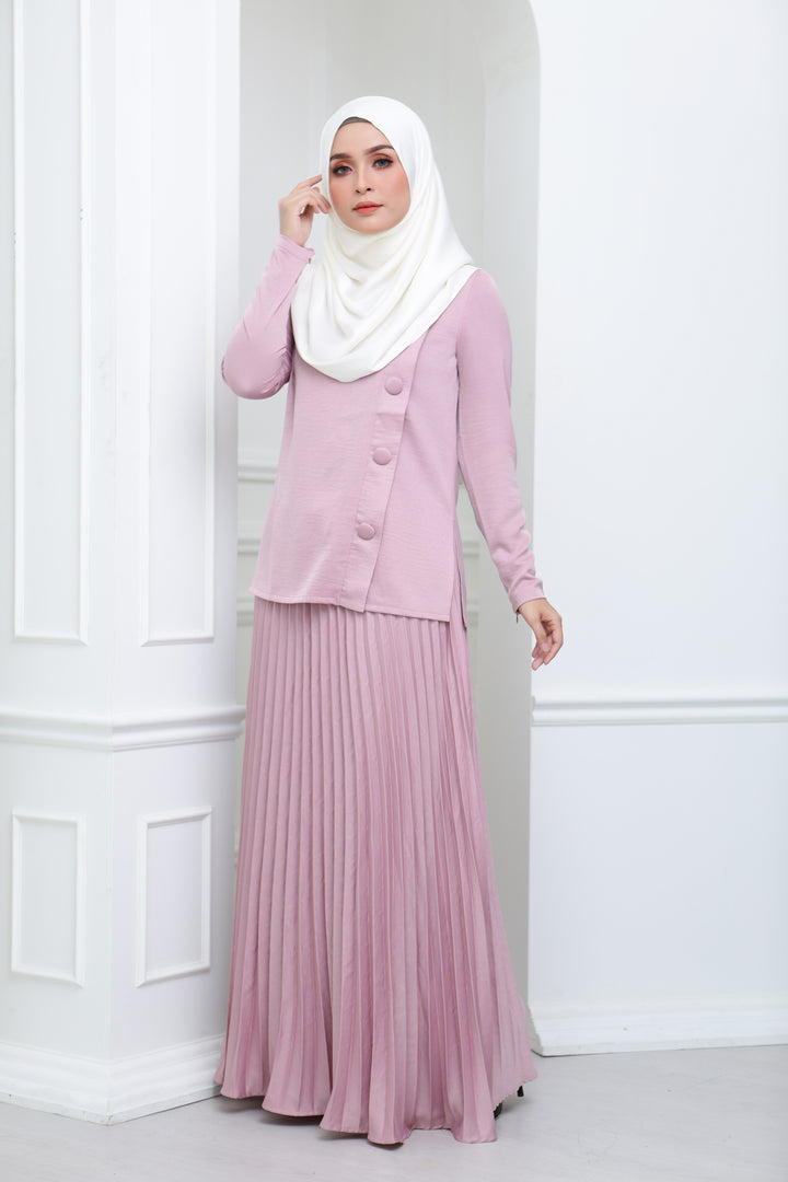 Satin Pleated Co Ord (Rose)