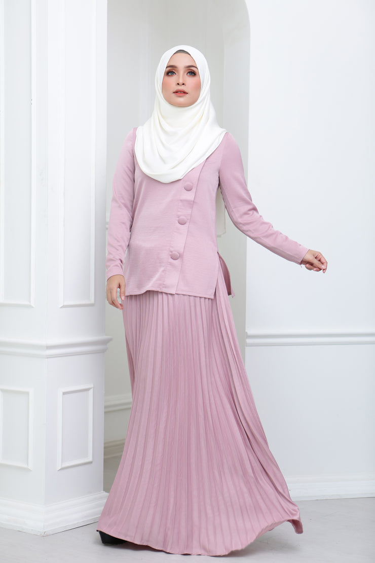 Satin Pleated Co Ord (Rose)