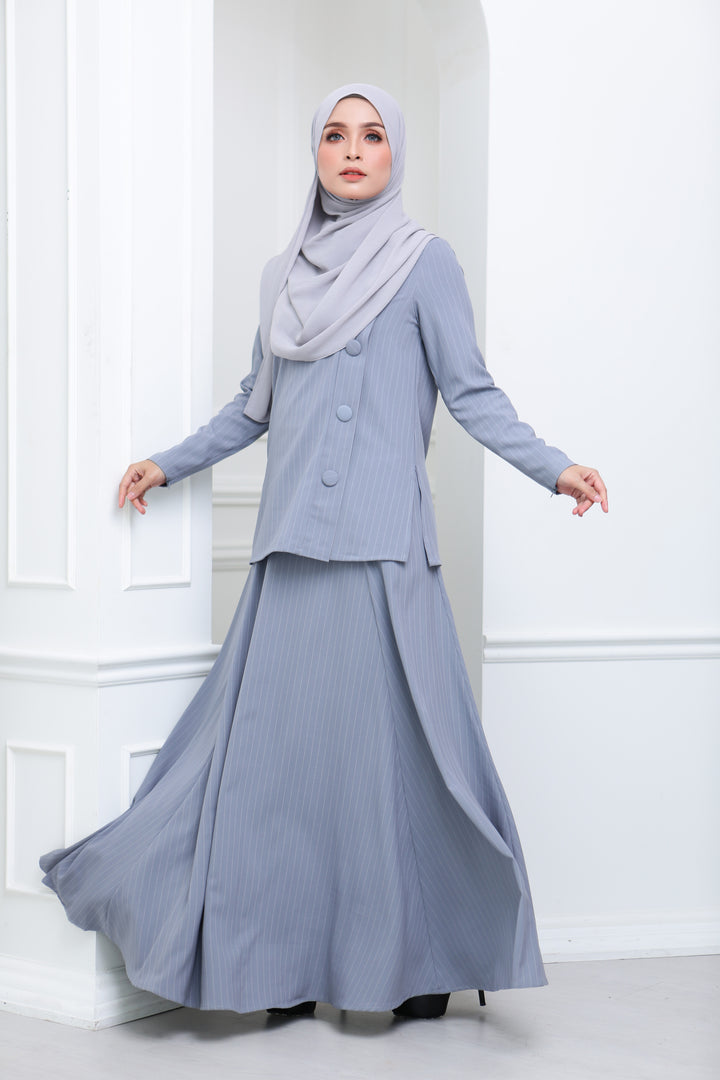 Flare Stripe Co Ord (Grey)
