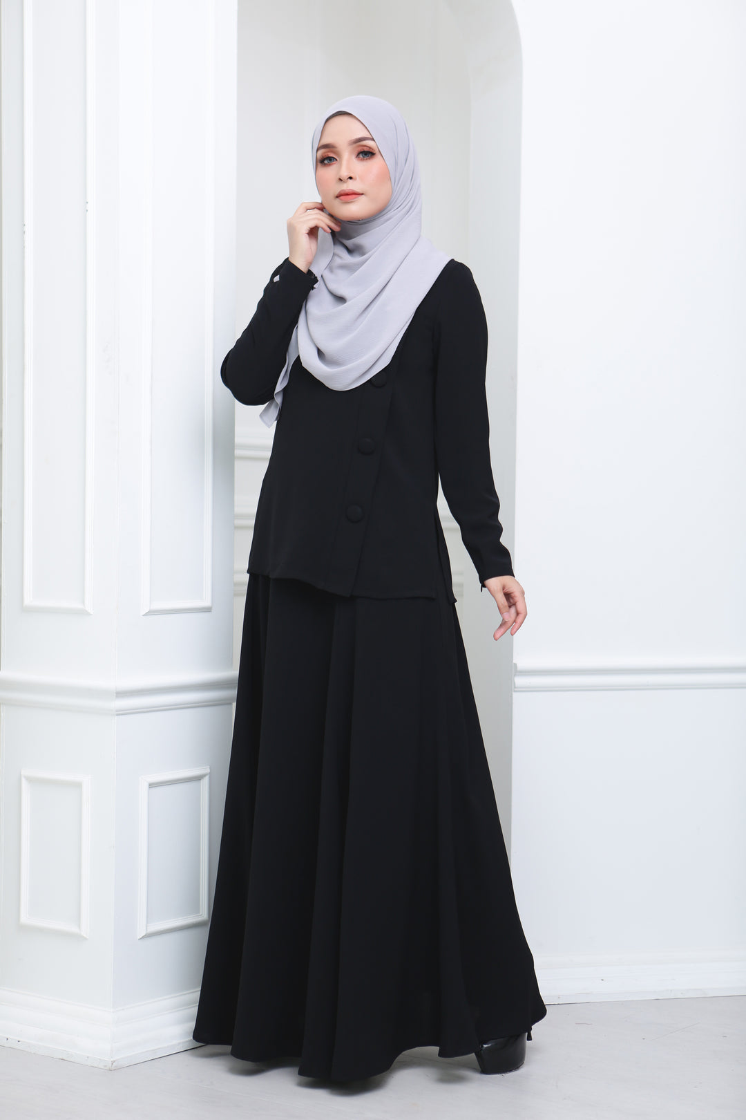 Flare Crepe Co Ord (Black)