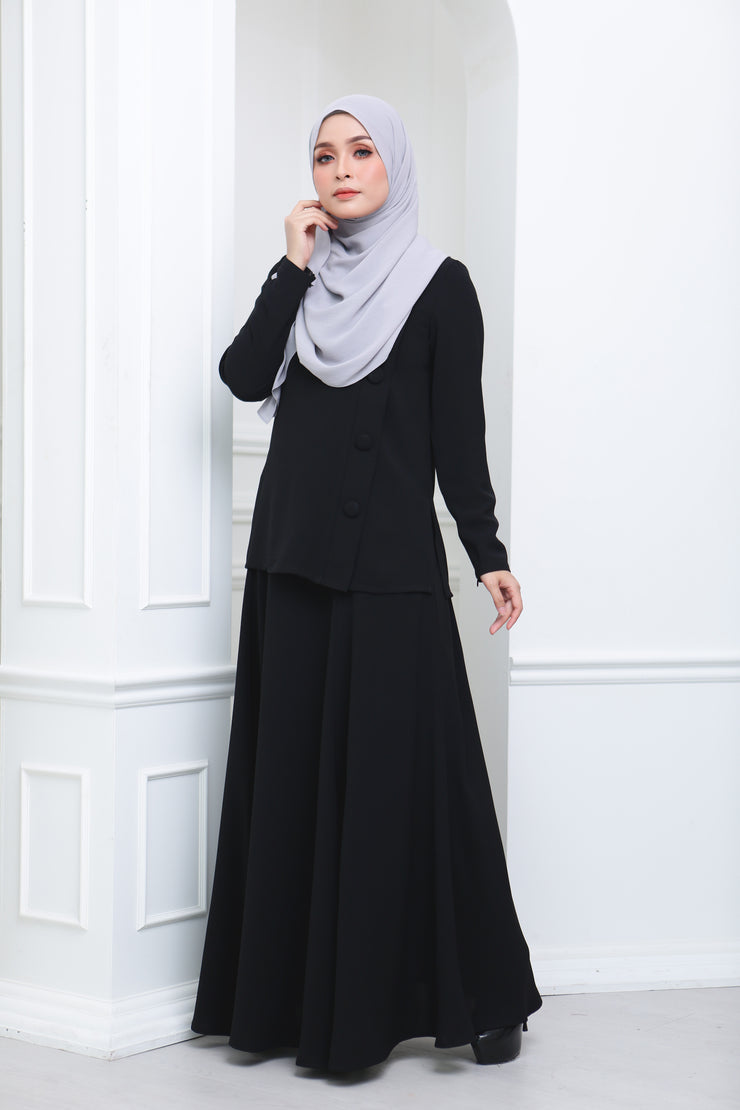 Flare Crepe Co Ord (Black)