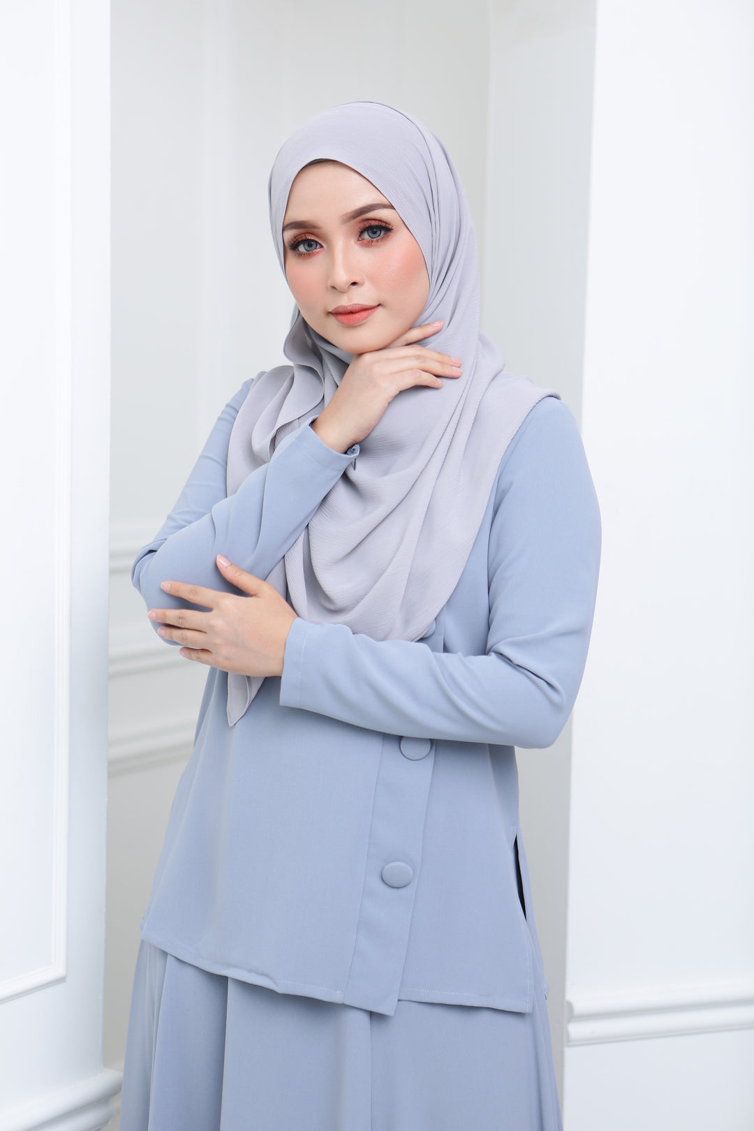Flare Crepe Co Ord (Sky)
