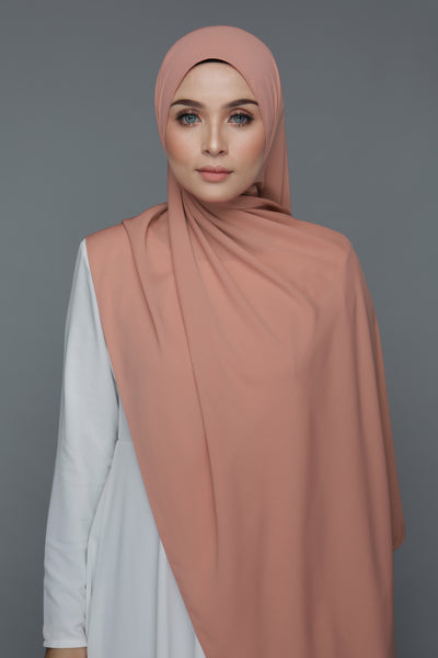 NN Powdered Chiffon Long Shawl (Powder Peach) | Nushee Nurra
