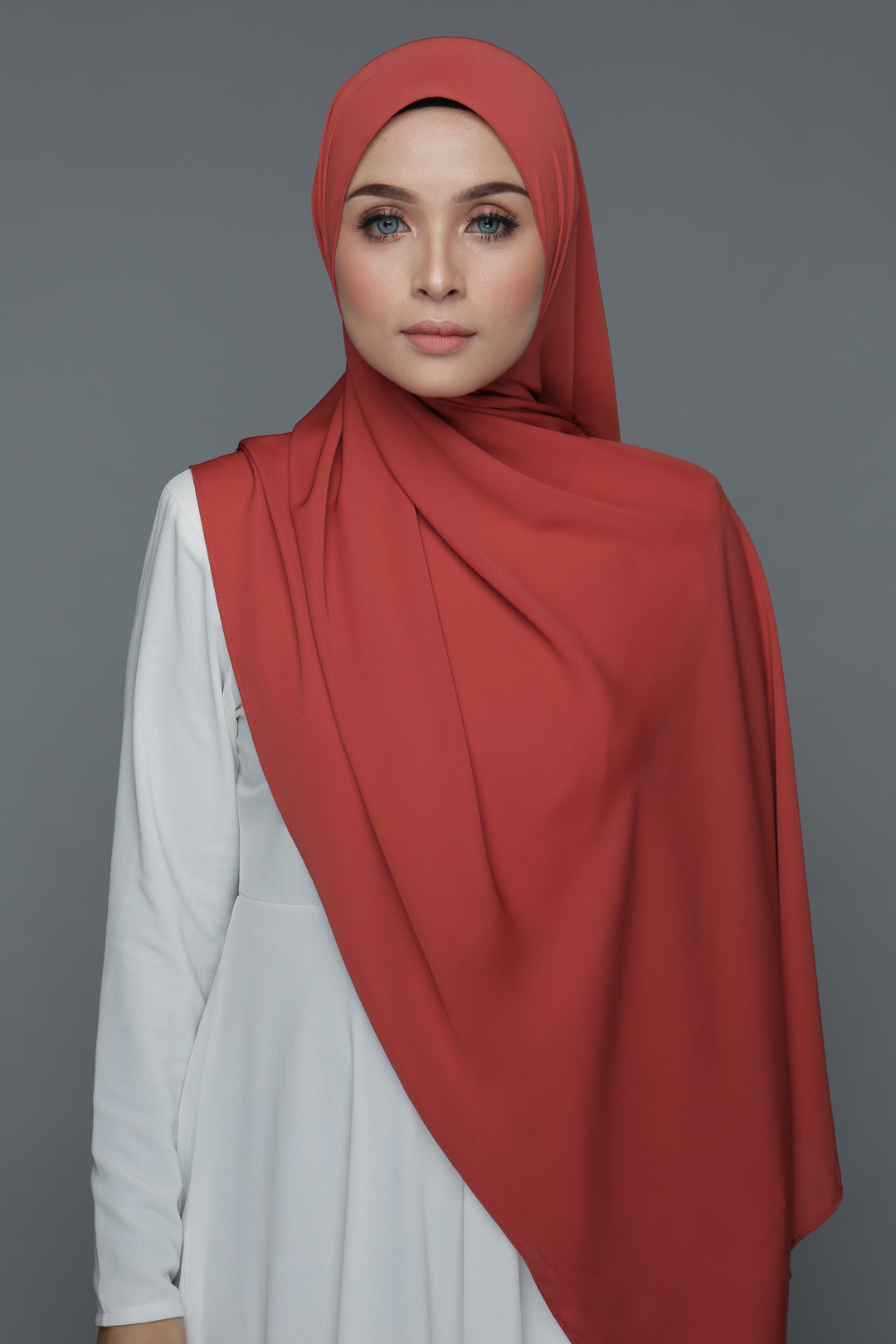 NN Powdered Chiffon Long Shawl (Berry Nice) | Nushee Nurra