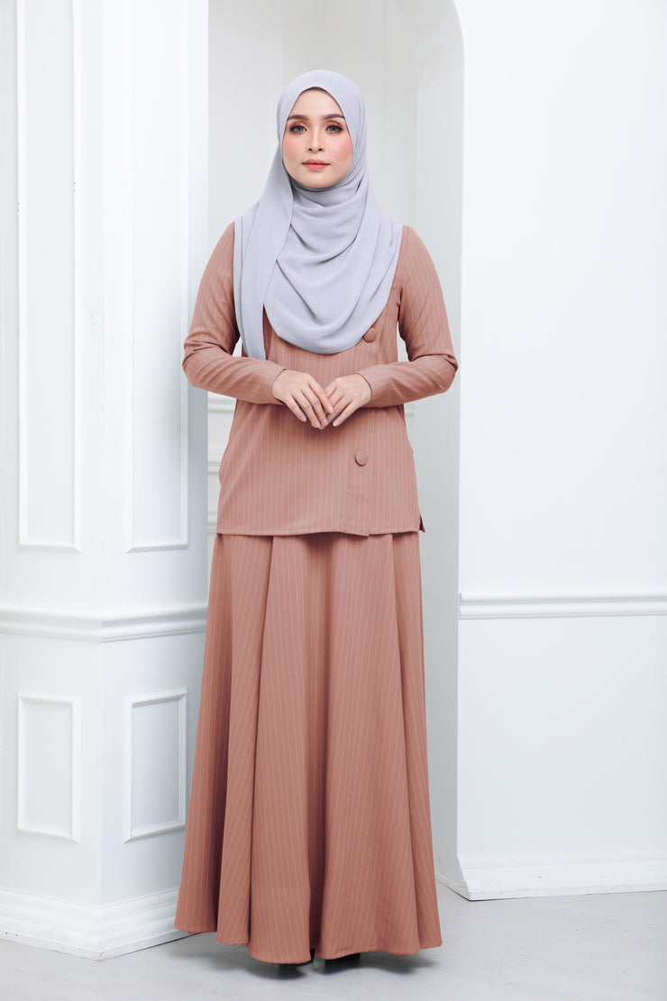 Flare Stripe Co Ord (Chestnut)
