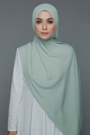 NN Powdered Chiffon Long Shawl (green) | Nushee Nurra