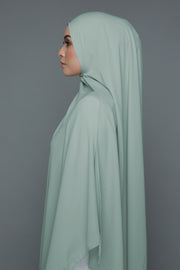 NN Powdered Chiffon Long Shawl (Green) | Nushee Nurra