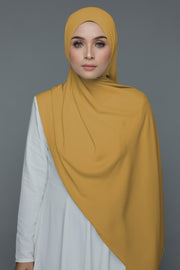 NN Powdered Chiffon Long Shawl (Yellow) | Nushee Nurra