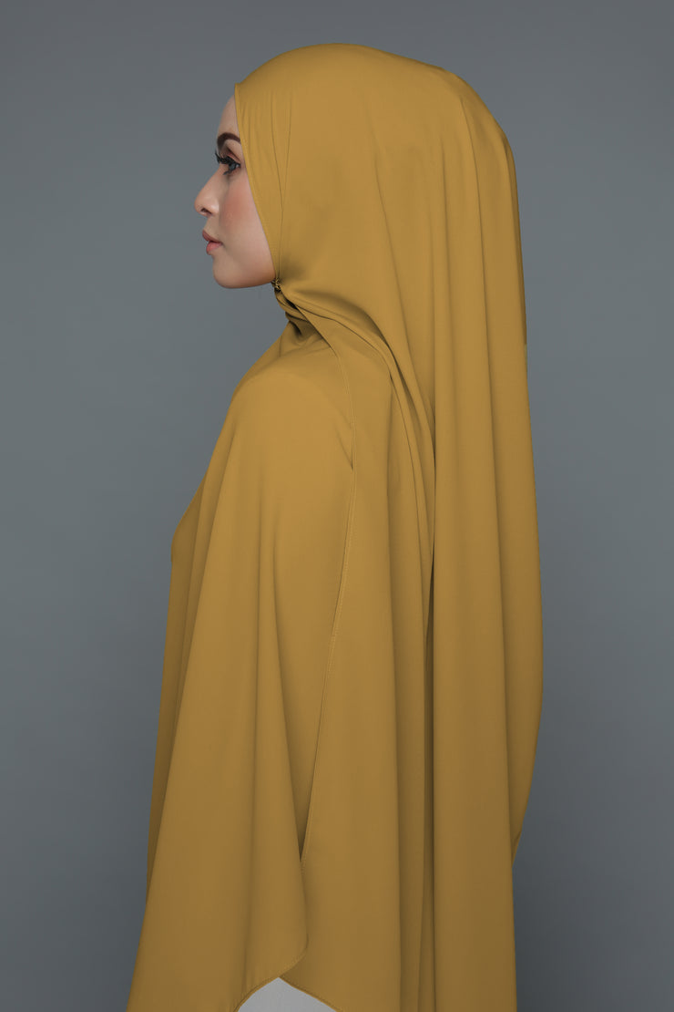 NN Powdered Chiffon Long Shawl (Yellow) | Nushee Nurra