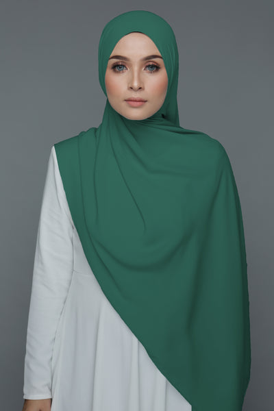 NN Powdered Chiffon Long Shawl (Green) | Nushee Nurra