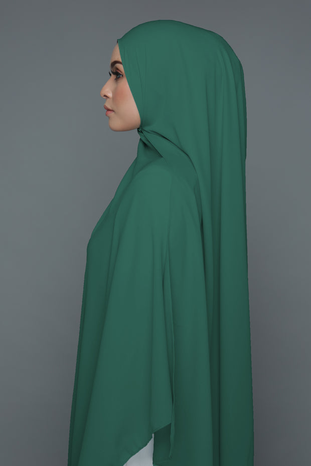 NN Powdered Chiffon Long Shawl (Green) | Nushee Nurra