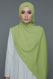 NN Powdered Chiffon Long Shawl (Pistachio Green) | Nushee Nurra