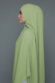NN Powdered Chiffon Long Shawl (Pistachio Green) | Nushee Nurra