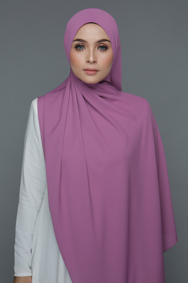 NN Powdered Chiffon Long Shawl (Purple) | Nushee Nurra