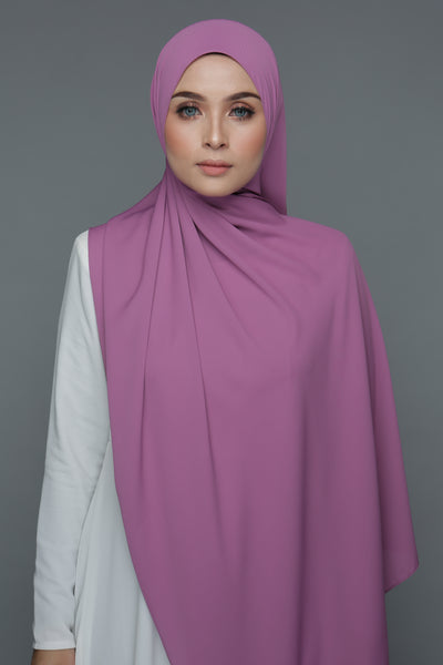NN Powdered Chiffon Long Shawl (Purple) | Nushee Nurra